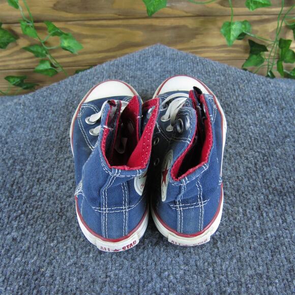 Converse Boys Sneaker Hi Top Sz T 11 Medium Blue Fabric Hook & Loop - Picture 4 of 5
